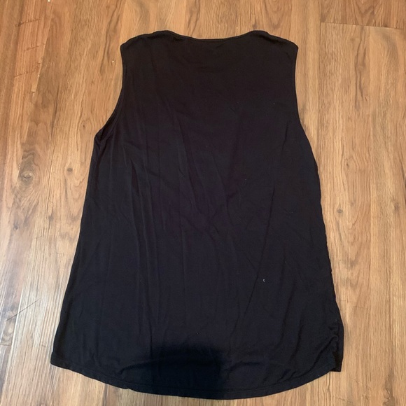BCBGMaxAzria Black Drapey Tank with Sheer Panel - Picture 4 of 4